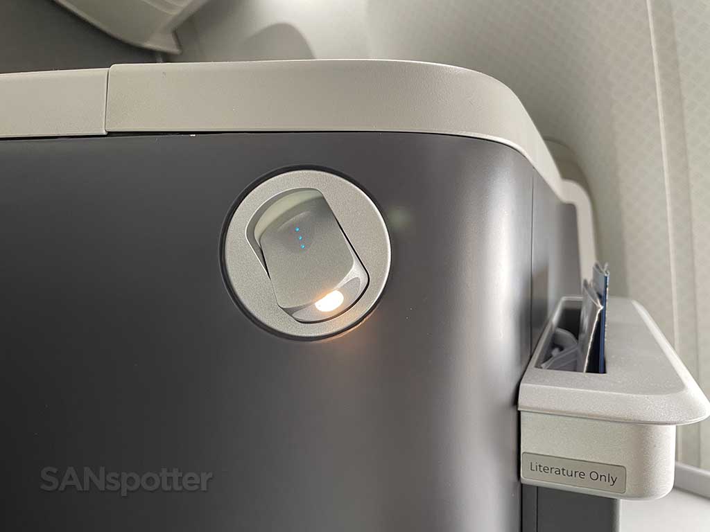 American Airlines 777-200 business class reading light