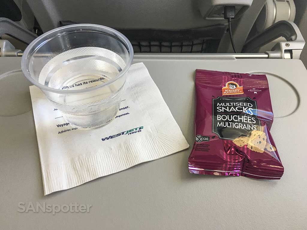 Westjet economy class snacks