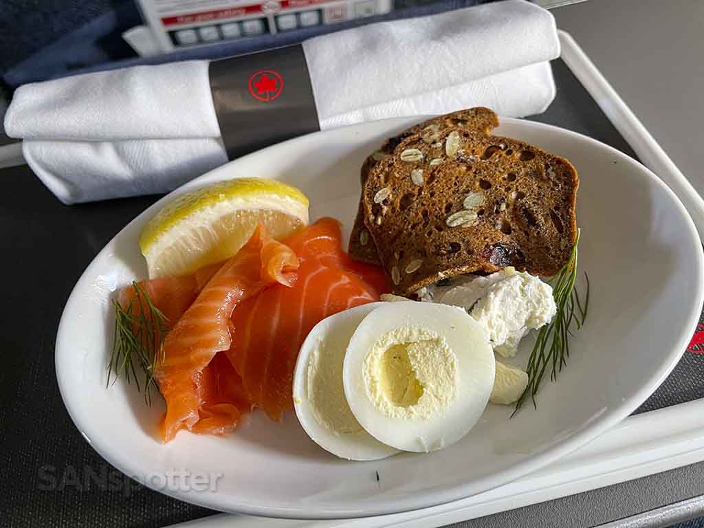 Air Canada business class light meal