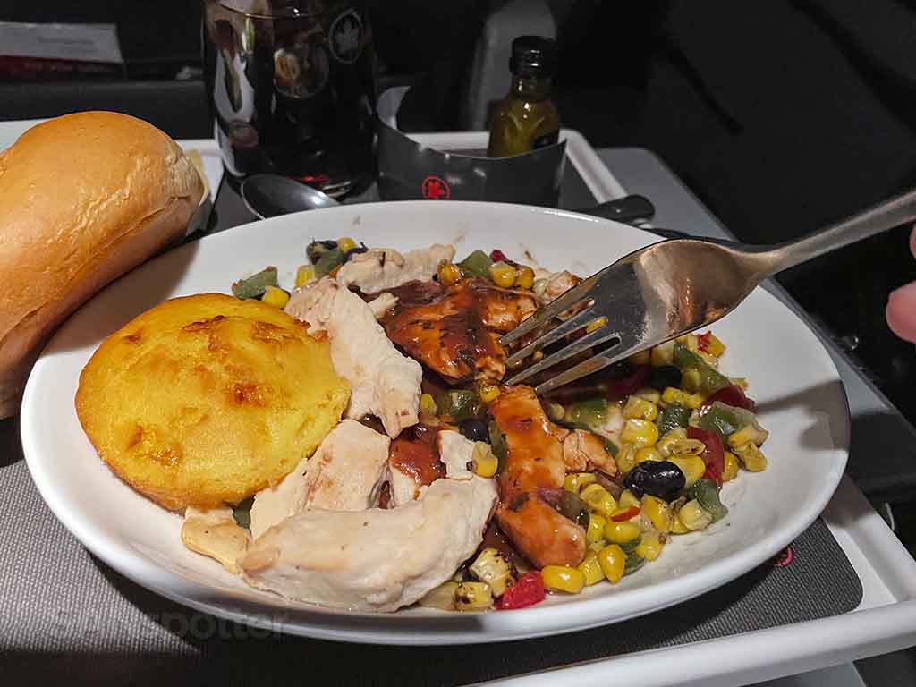 Air Canada regional business class meal