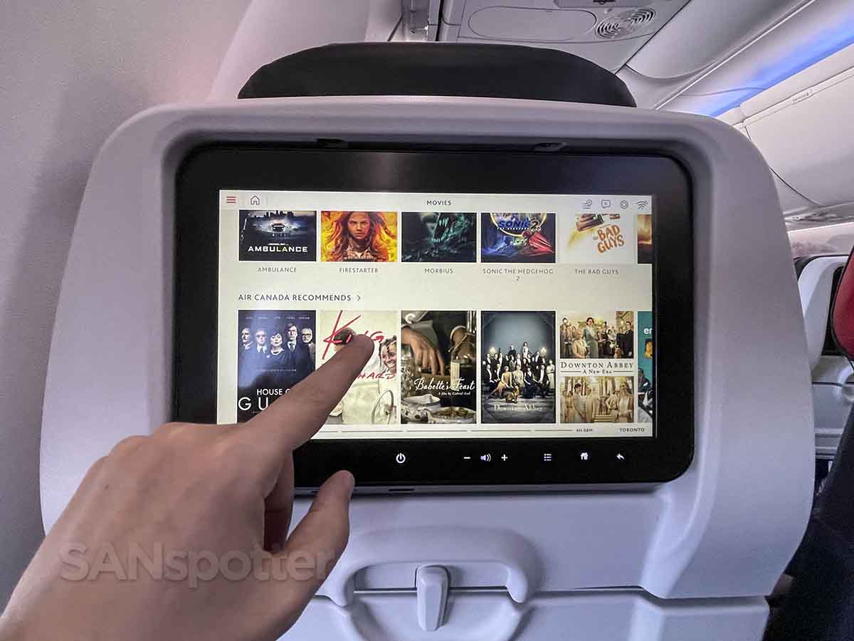 Air Canada in-flight entertainment system