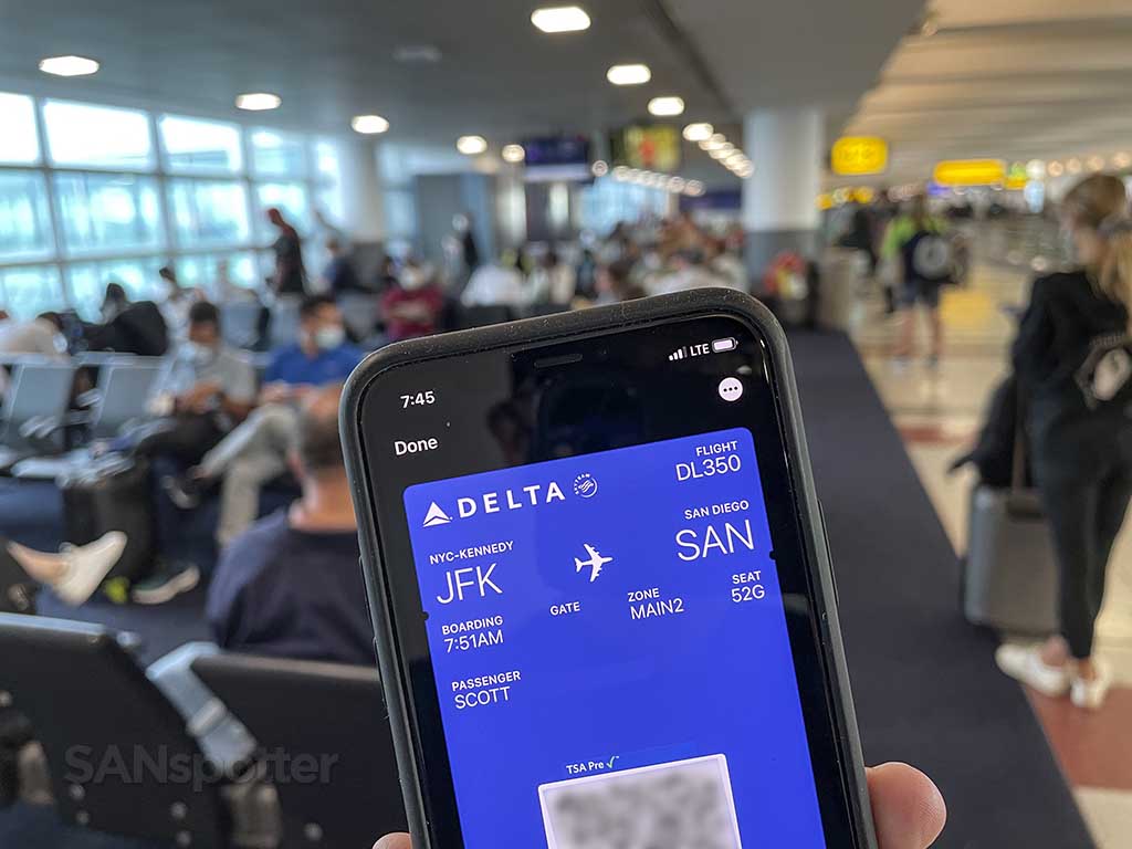 Delta JFK-SAN boarding pass