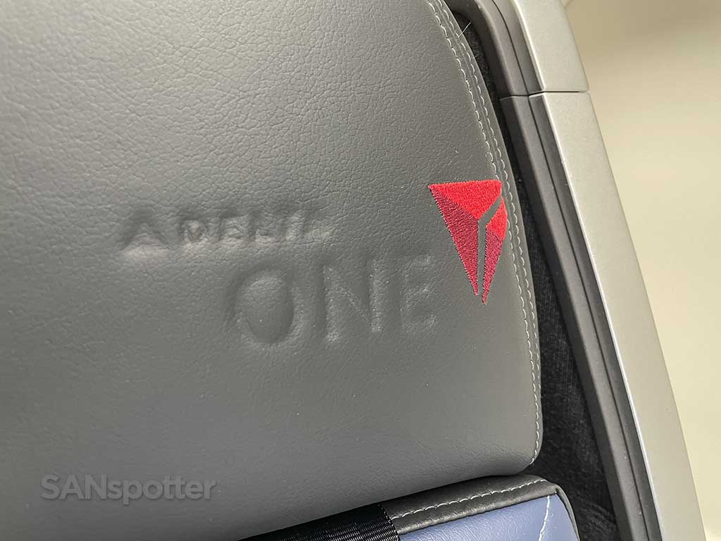 Delta one logo in headrest