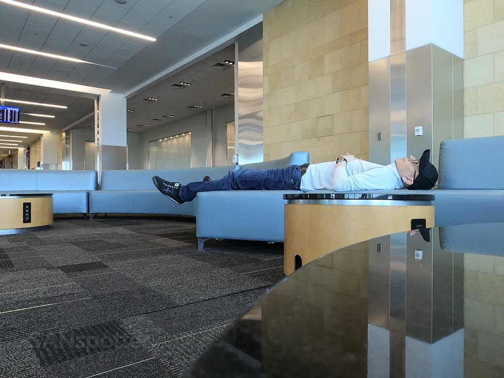 SANspotter lying down canceled flight