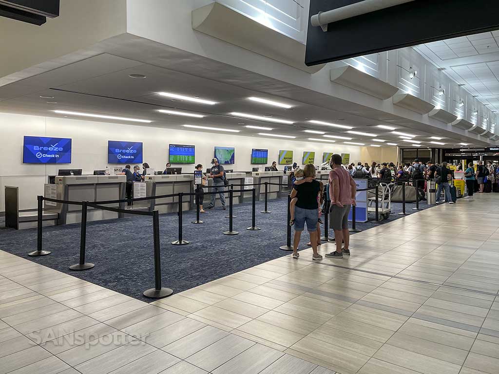 Breeze airways check in counter TPA