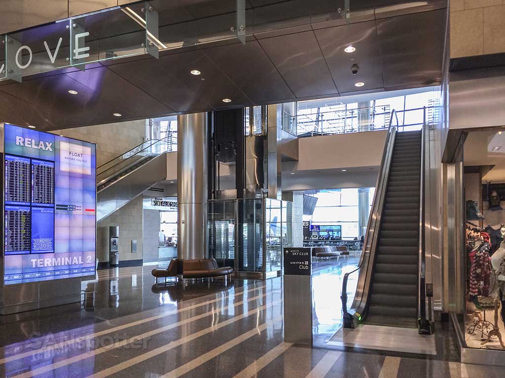 Escalator to lounges San Diego airport
