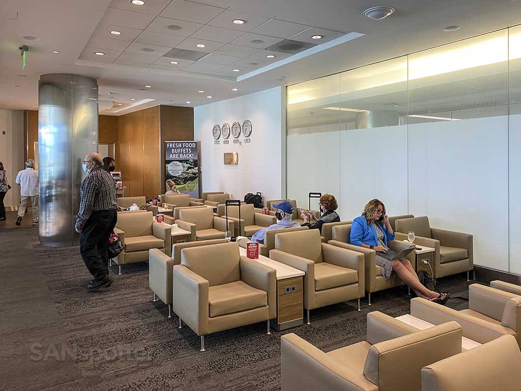 Delta Sky Club San Diego airport main seating area