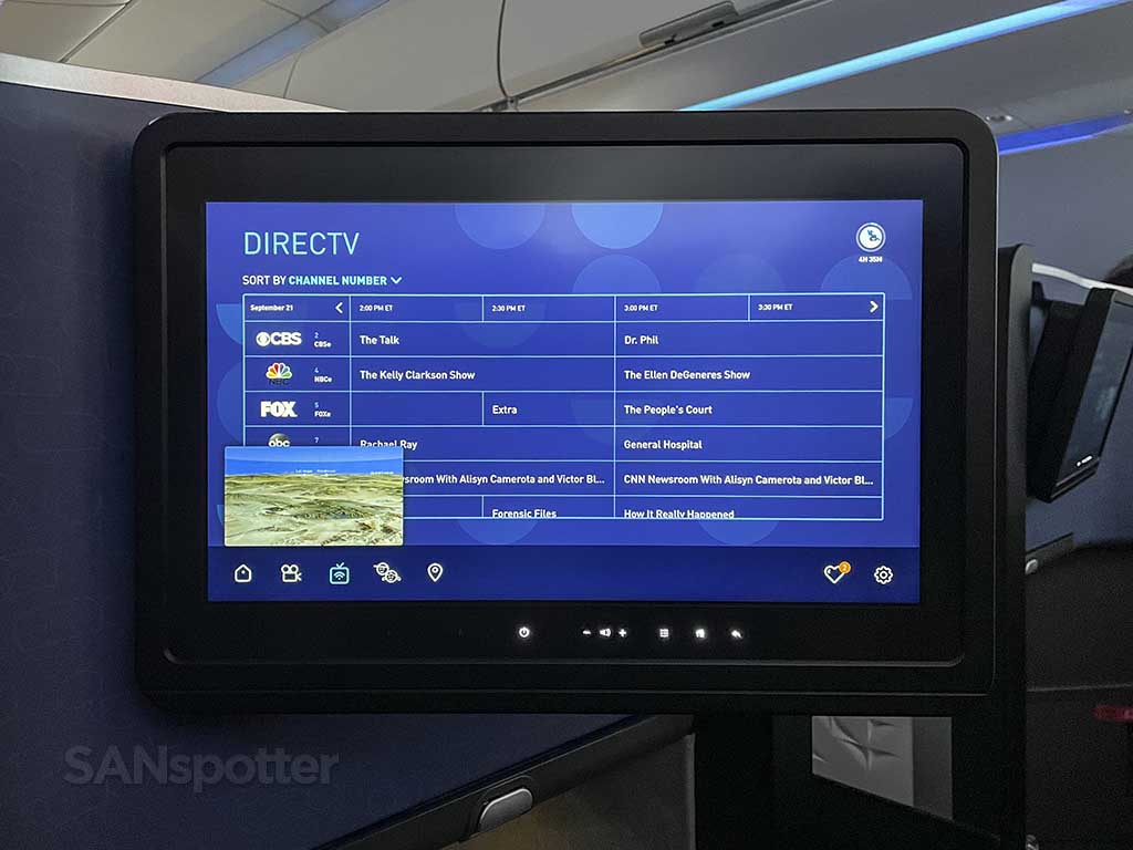 Jetblue live TV menu