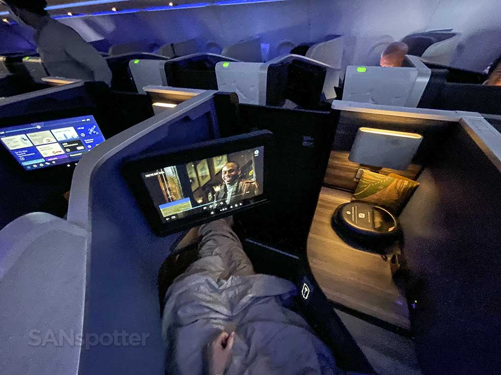 Relaxing in jetblue mint suites