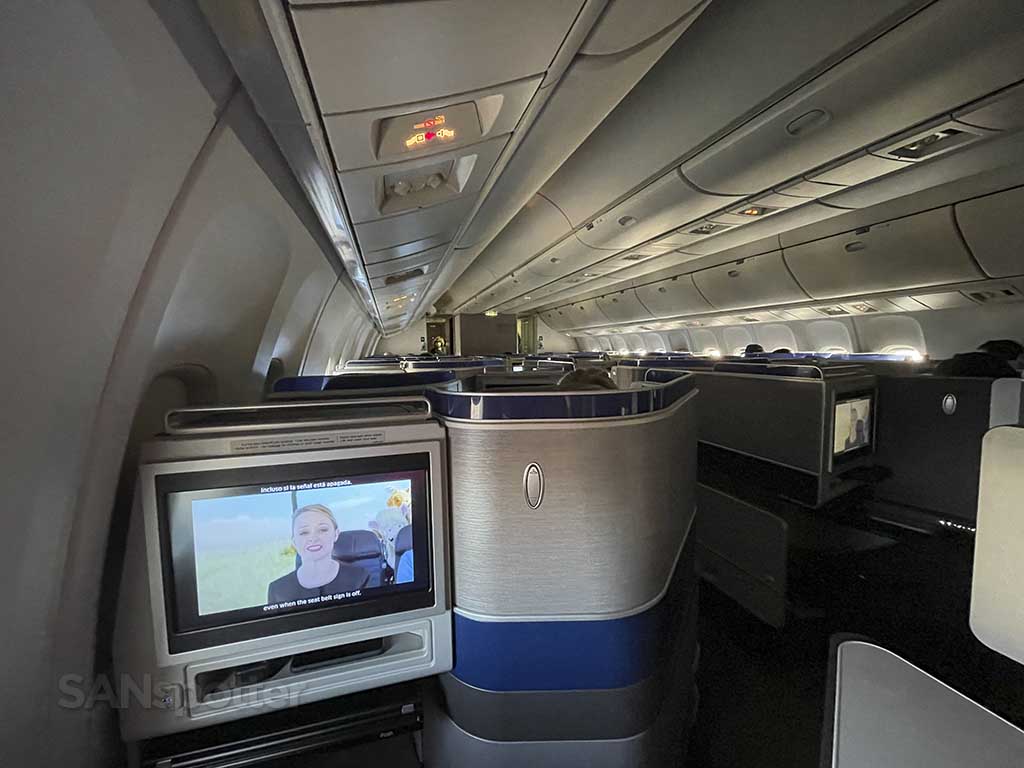 United business class safety video