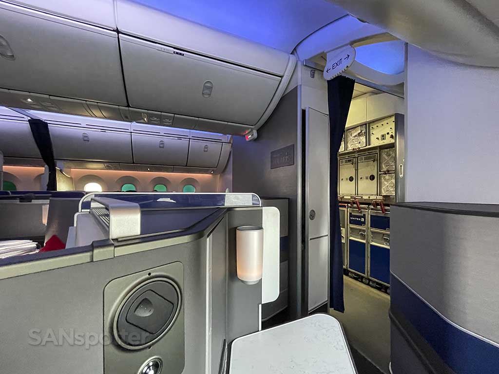 View of galley United 787-8 business class 