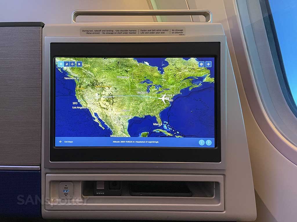 United airlines map screen 