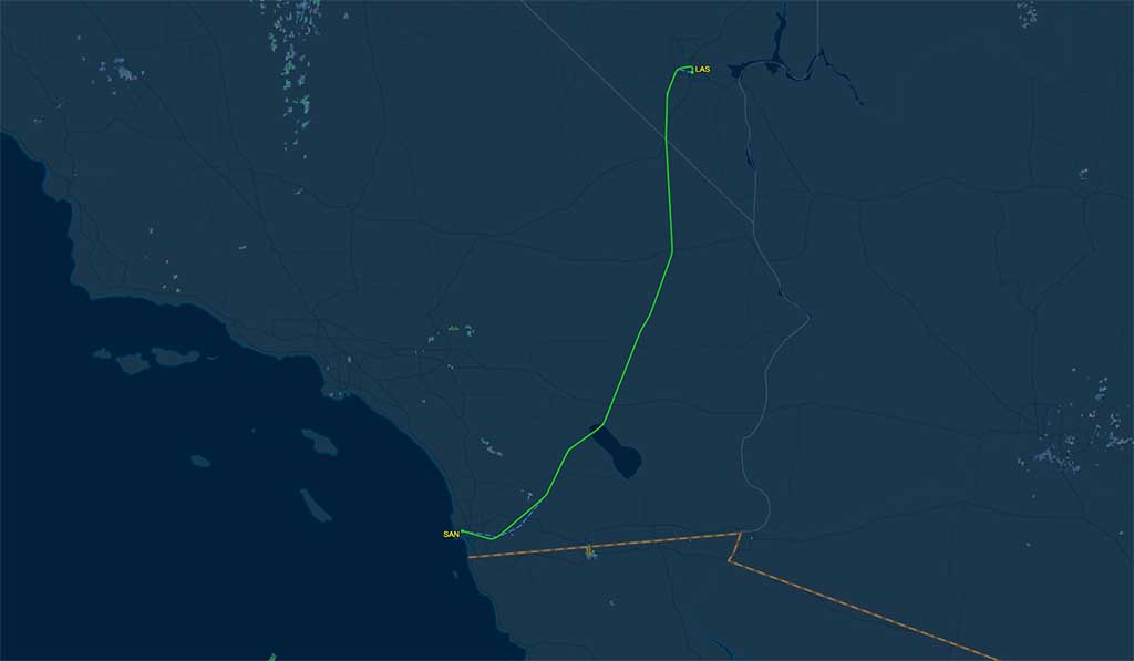 NK1261 flight track