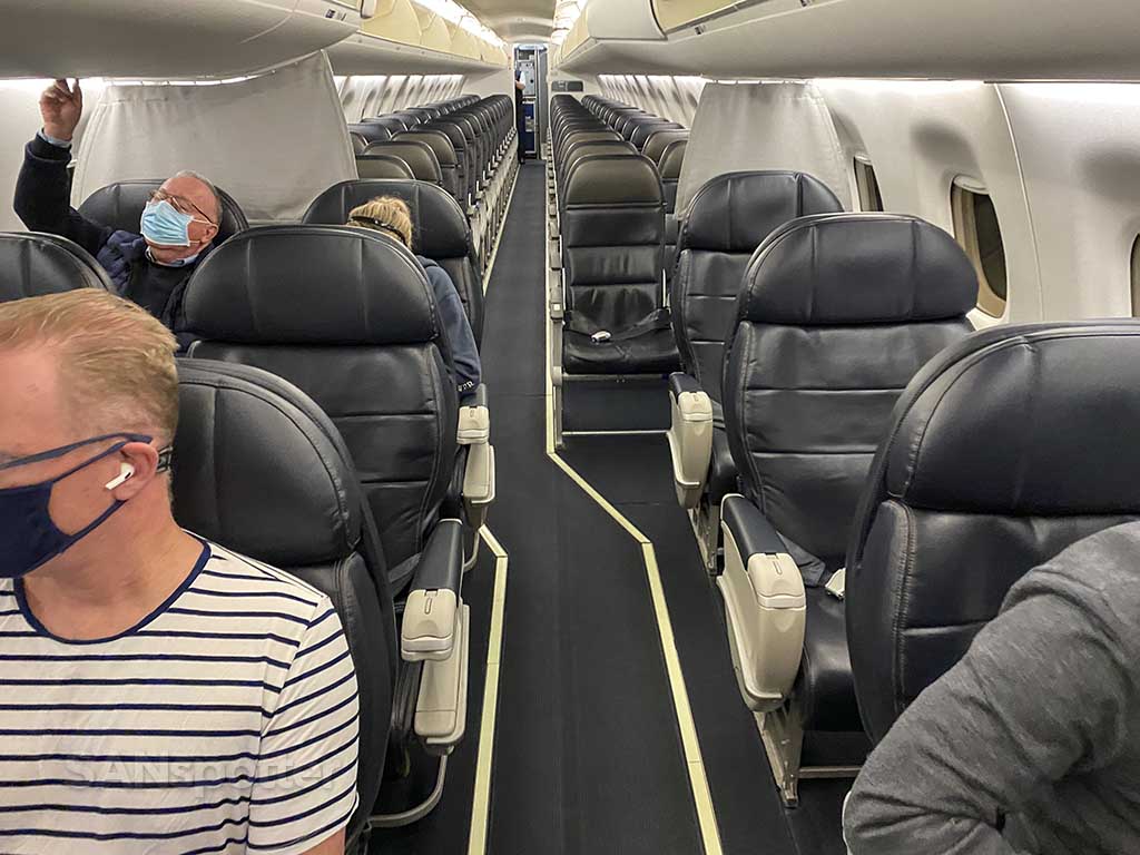 Alaska Airlines e175 first class cabin