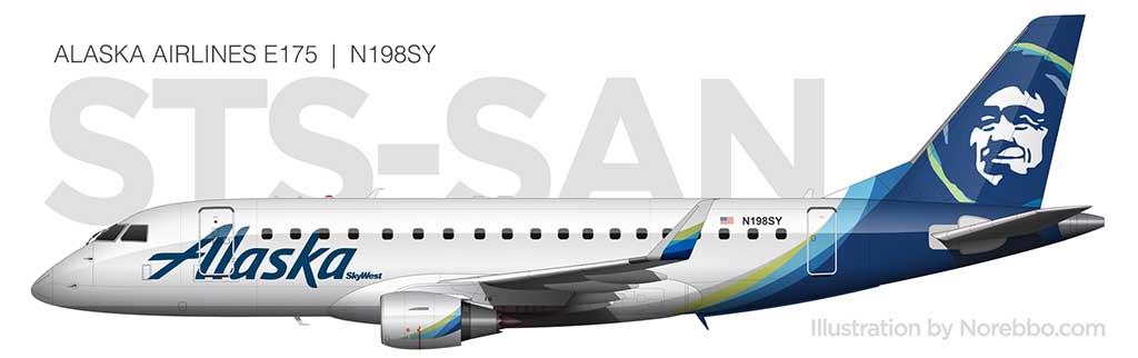Alaska Airlines Embraer 175 side view