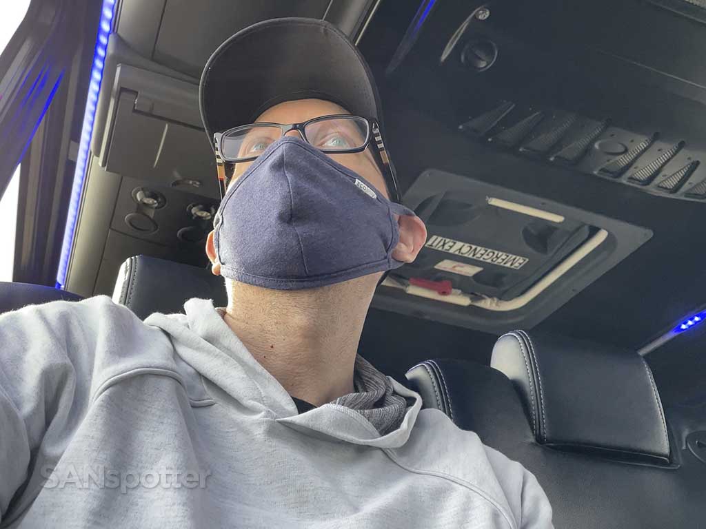 SANspotter selfie Las Vegas Airport shuttle bus