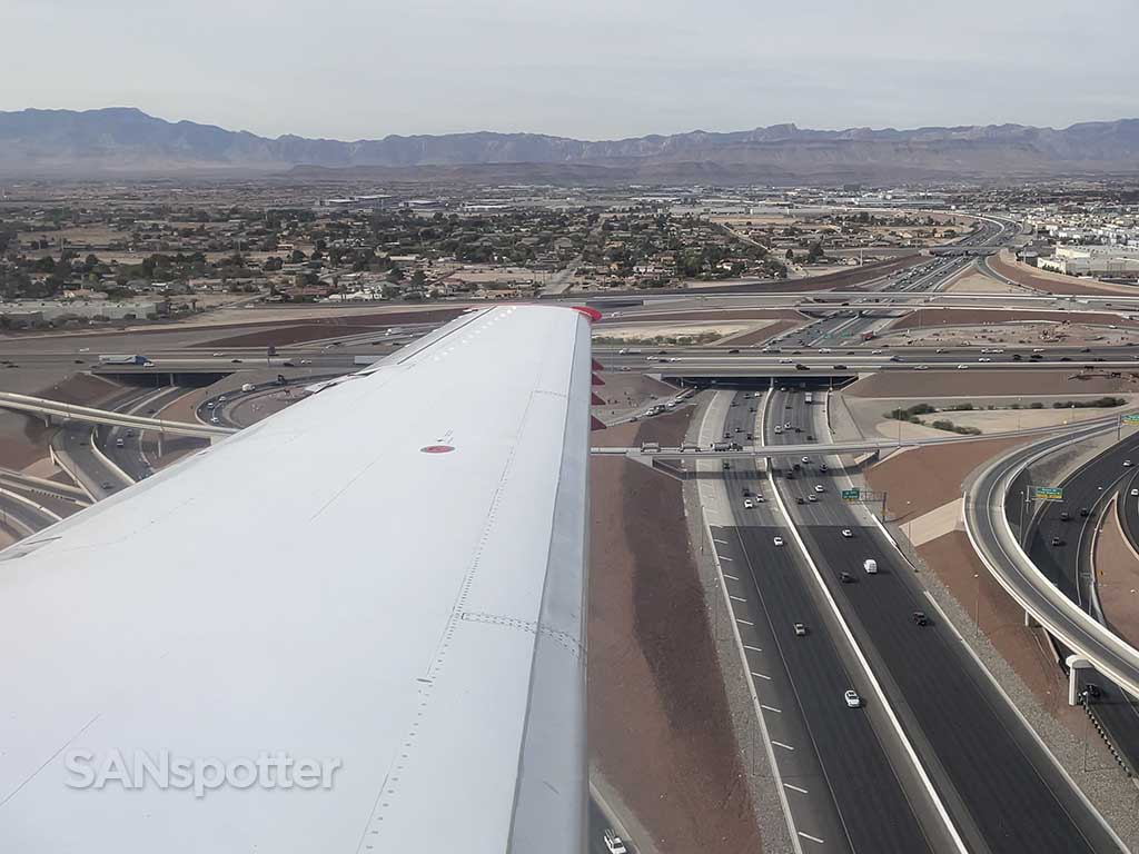 Landing at the Las Vegas airport 