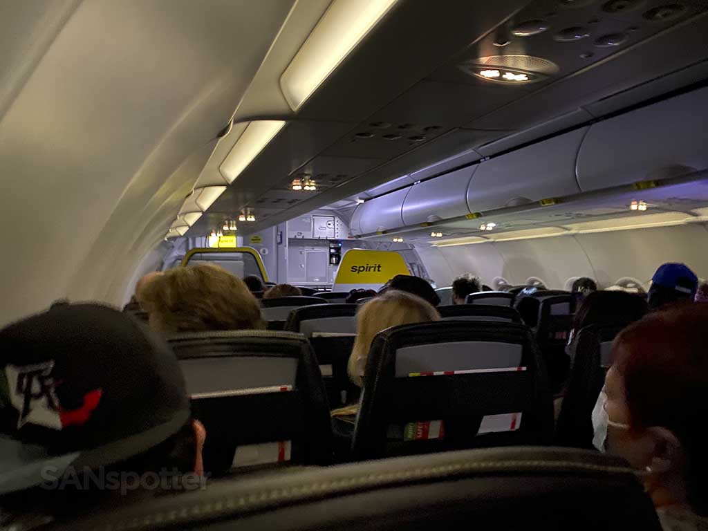 Spirit A320neo cabin at night