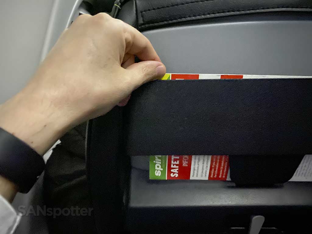 Spirit airlines seat back pocket