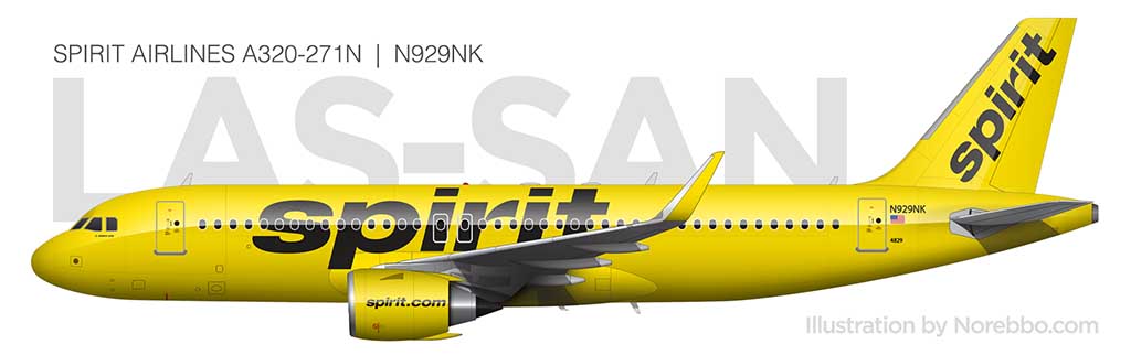 Spirit Airlines A320neo side view