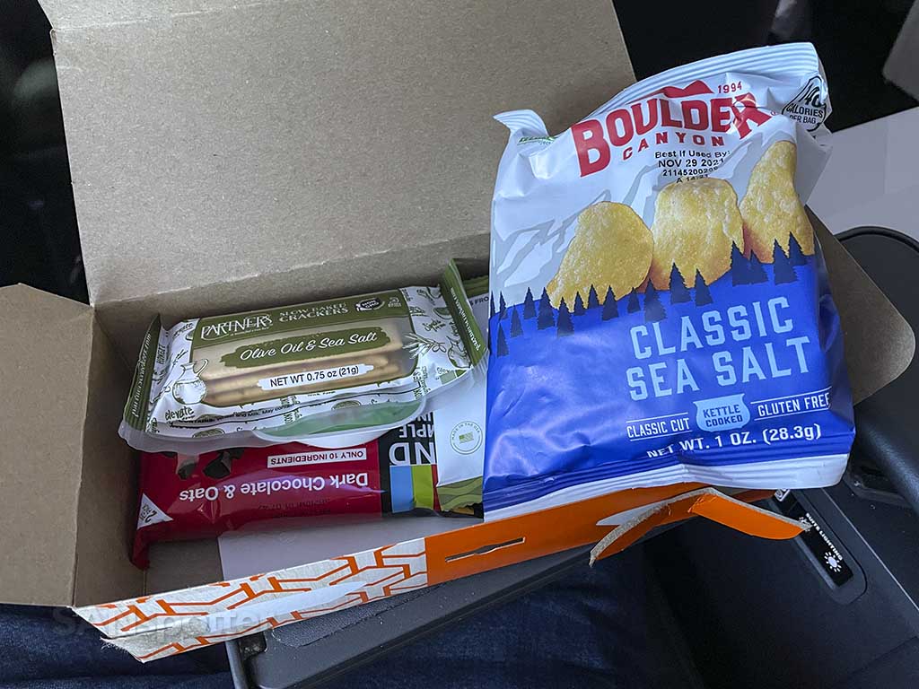 domestic Delta first class snack box