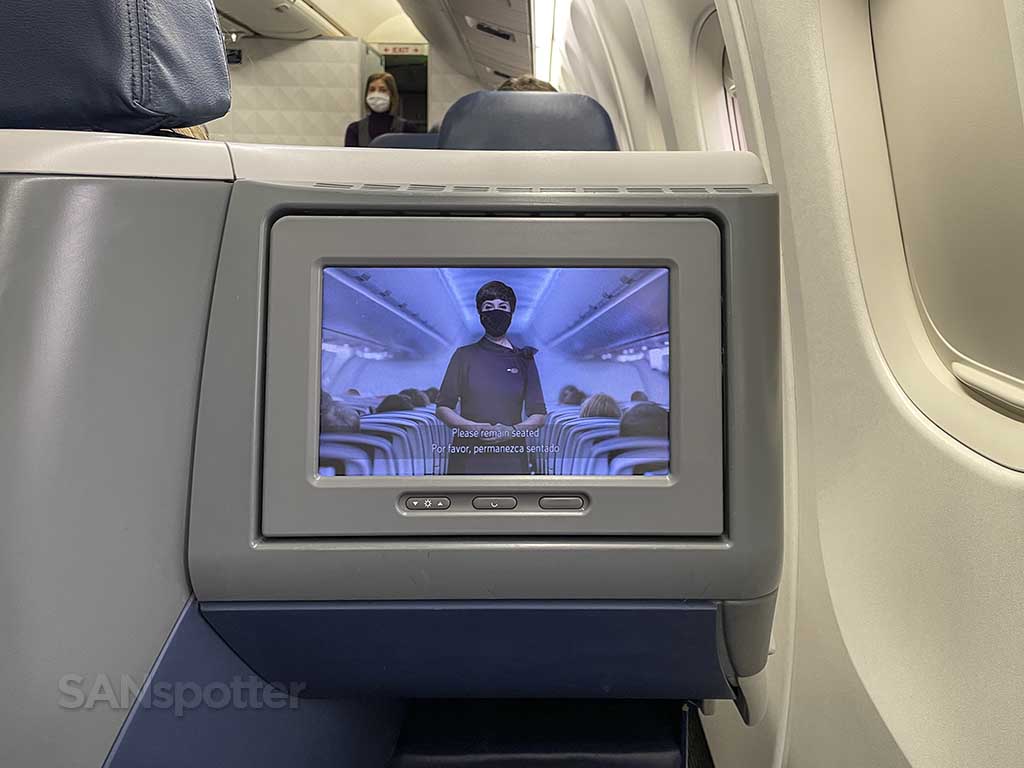 Delta 767-300 first class video screen