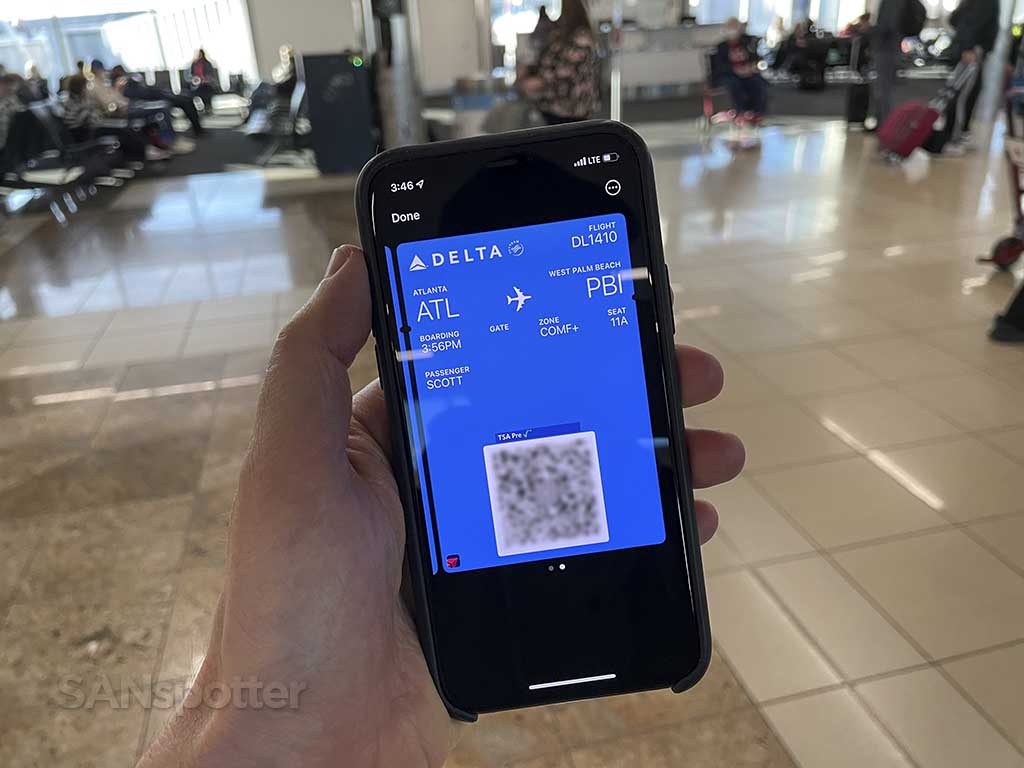 Delta comfort + mobile boarding pass