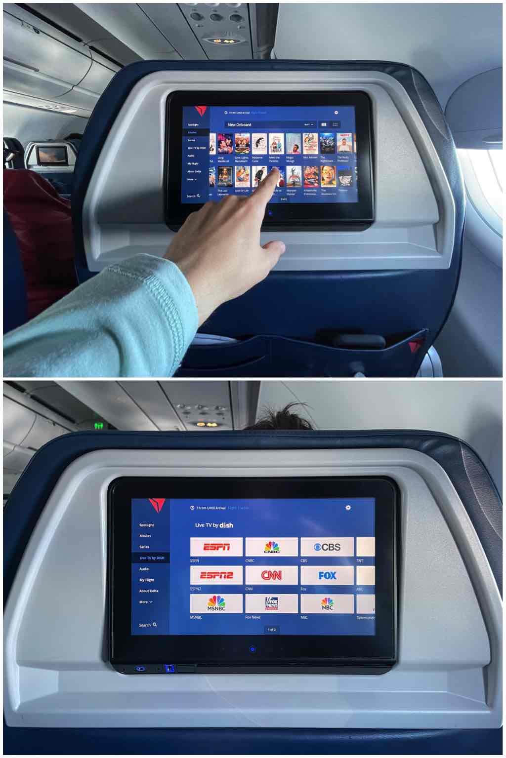 Delta A321 first class movies and tv