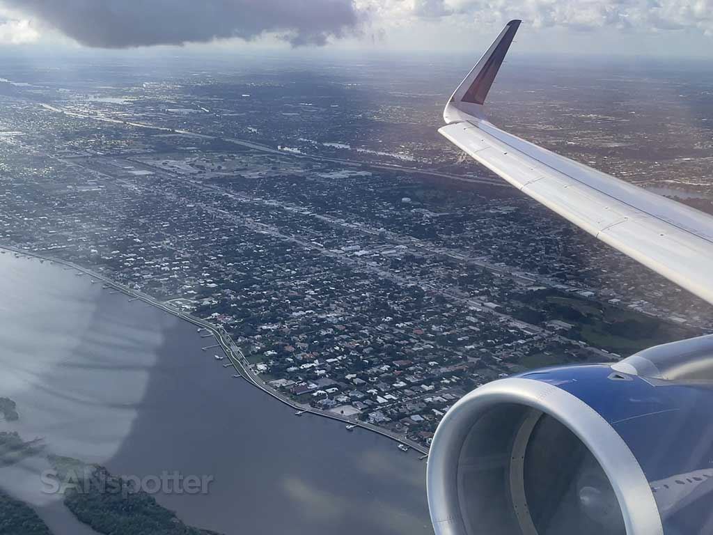 taking off over west palm beach