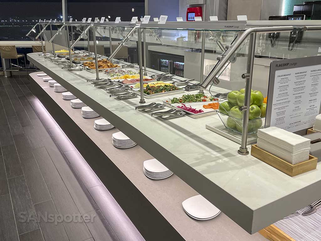 JFK American Airlines flagship lounge self serve food bar