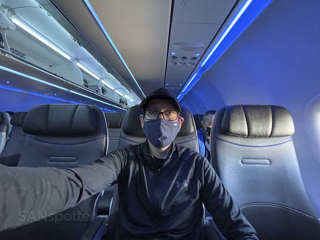 SANspotter selfie jetblue A321neo economy 
