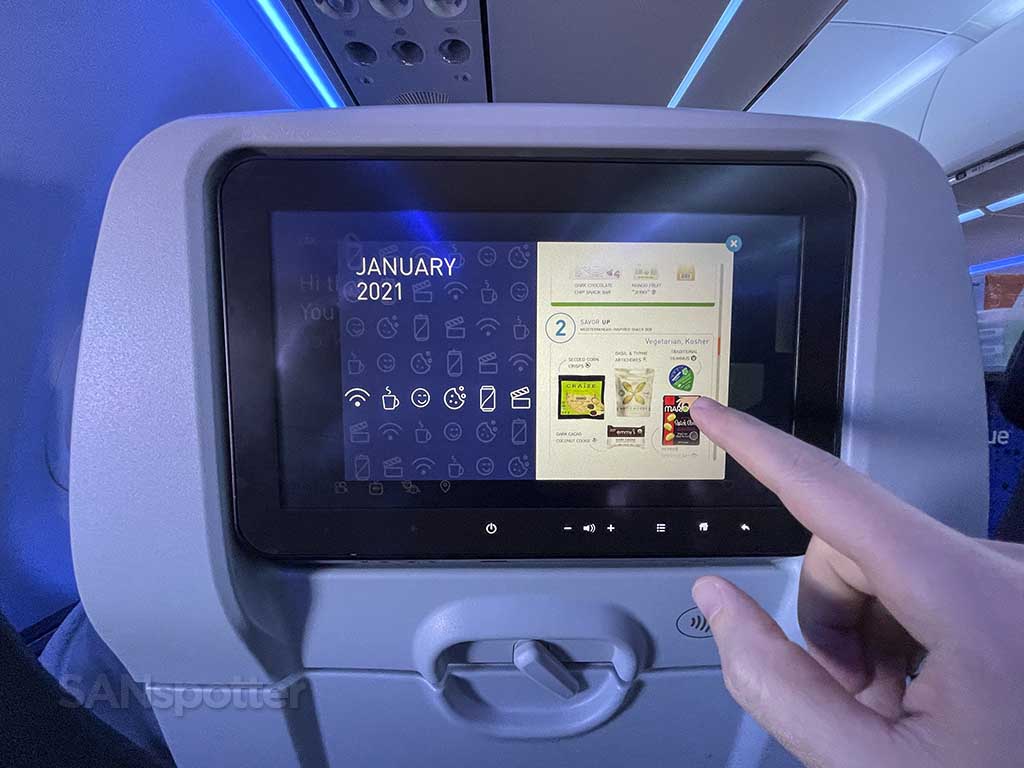 Jetblue economy in flight menu