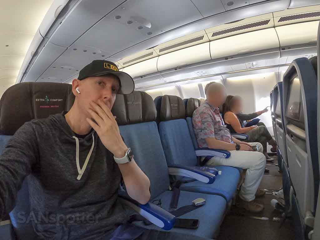 SANspotter selfie Hawaiian airlines a330 extra comfort seat