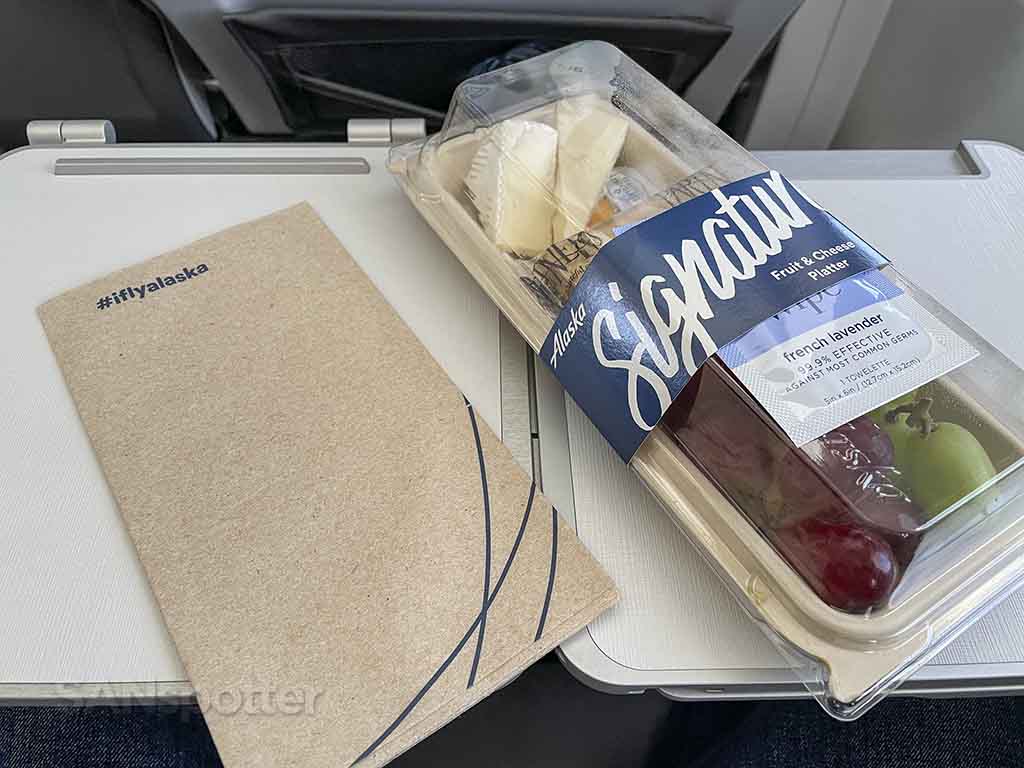 Alaska airlines fruit and cheese platter 