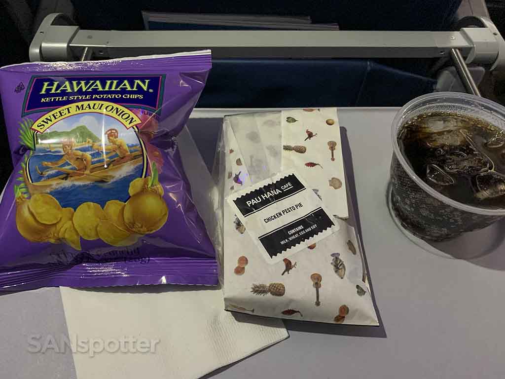 Free hot sandwich Hawaiian airlines economy class 
