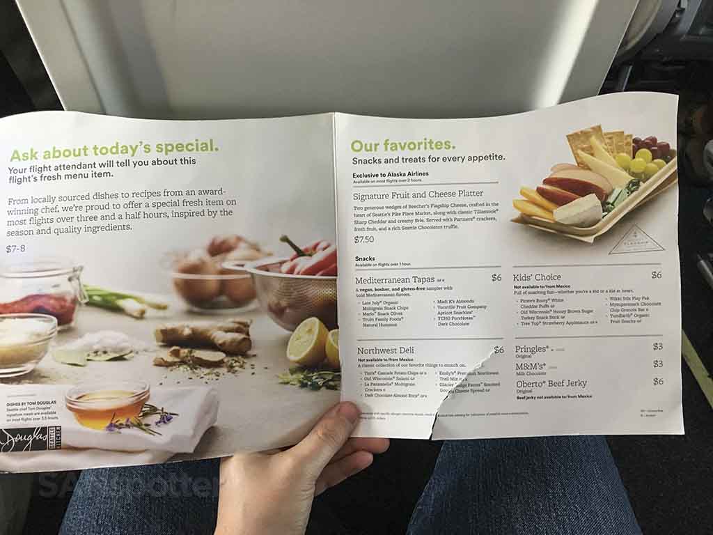 Alaska airlines food for purchase menu 