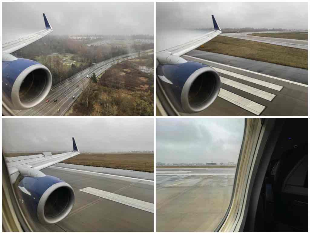 Landing at Seattle airport in cloudy overcast conditions