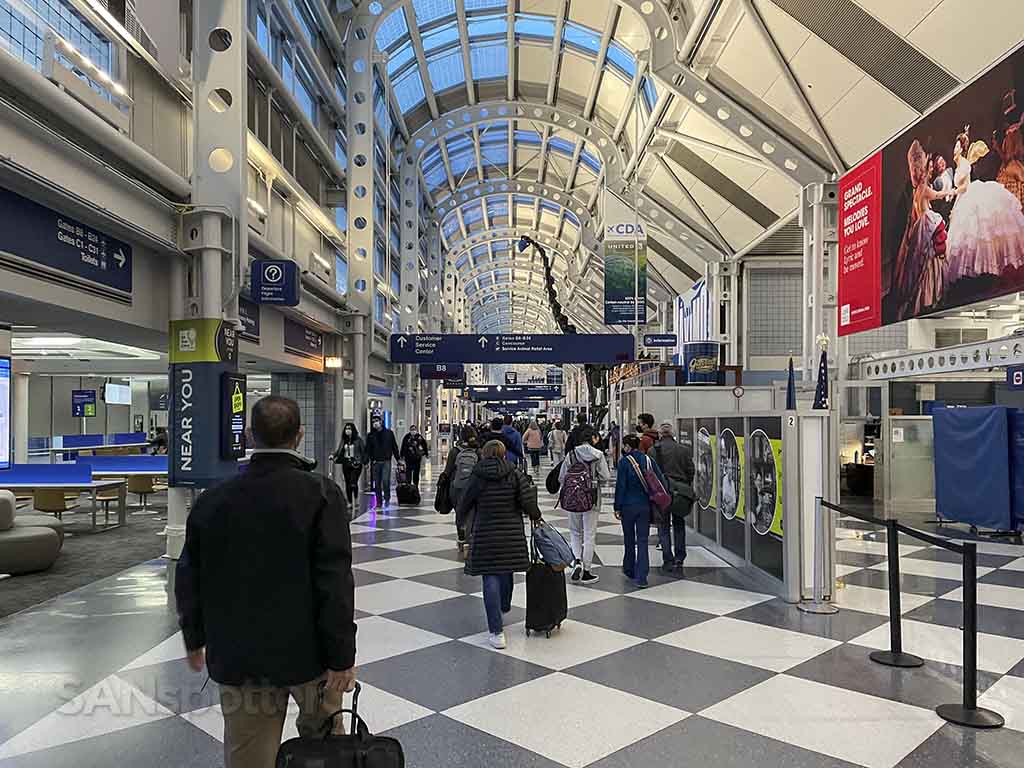 inside concourse b O’Hare airport 