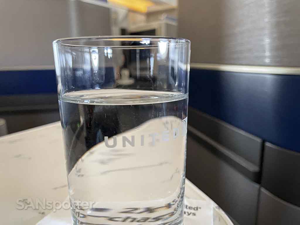 United business class glassware 