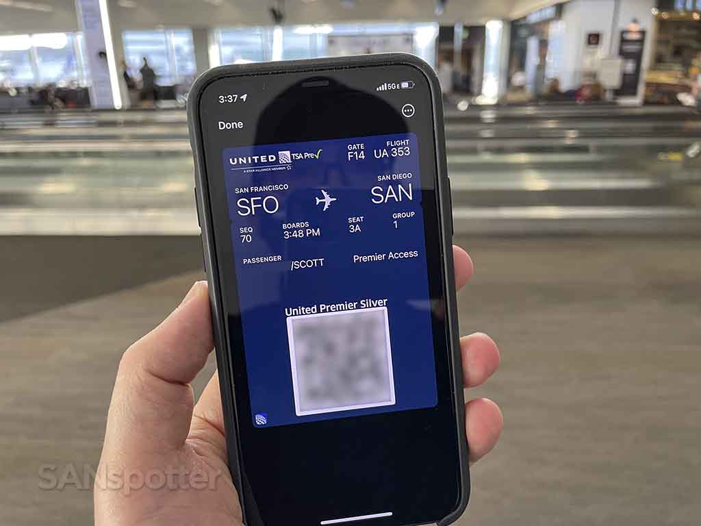 United airlines mobile boarding pass first class