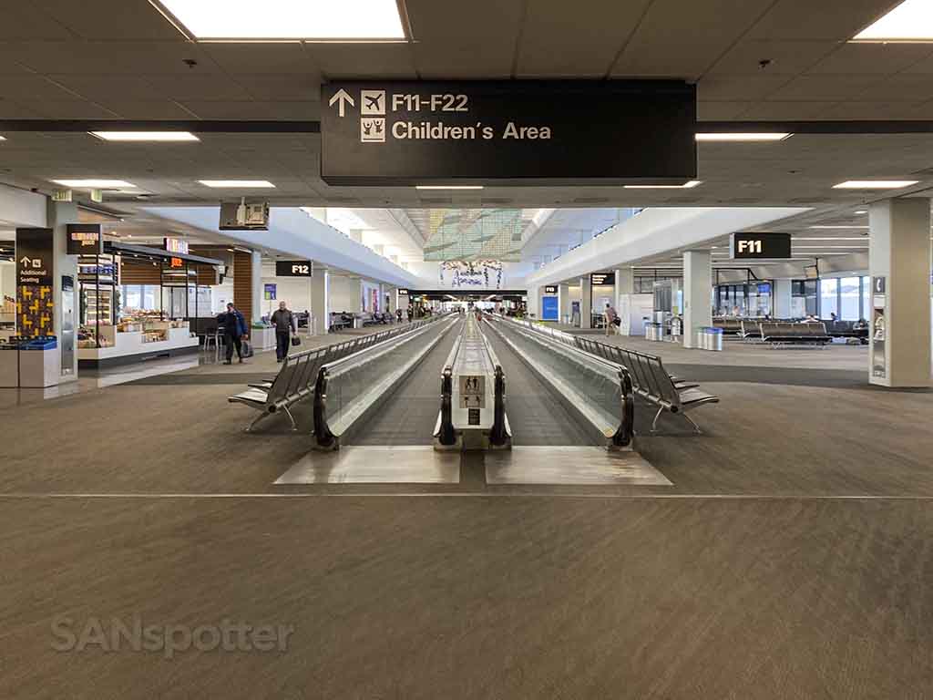 Empty San Francisco airport concourse F