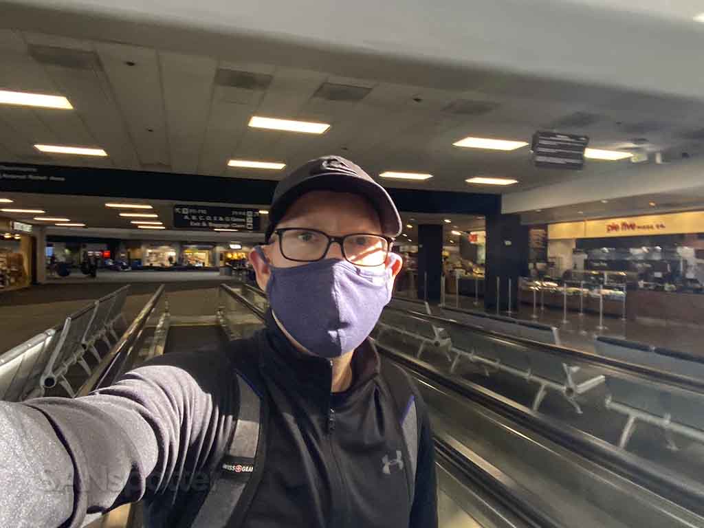 SANspotter selfie San Francisco airport concourse F