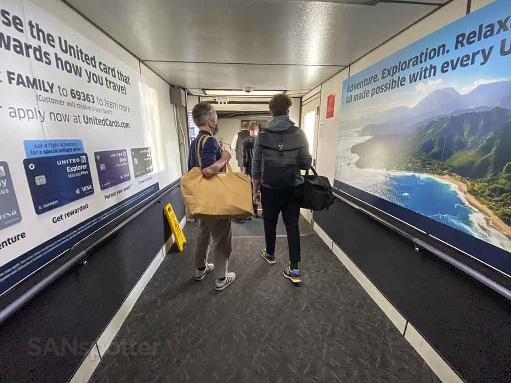 United credit card advertisements SFO jet bridge