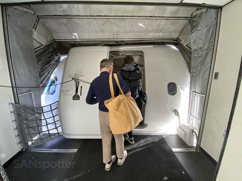 United A319 boarding door