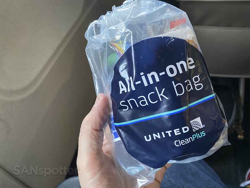 United airlines all in one snack bag