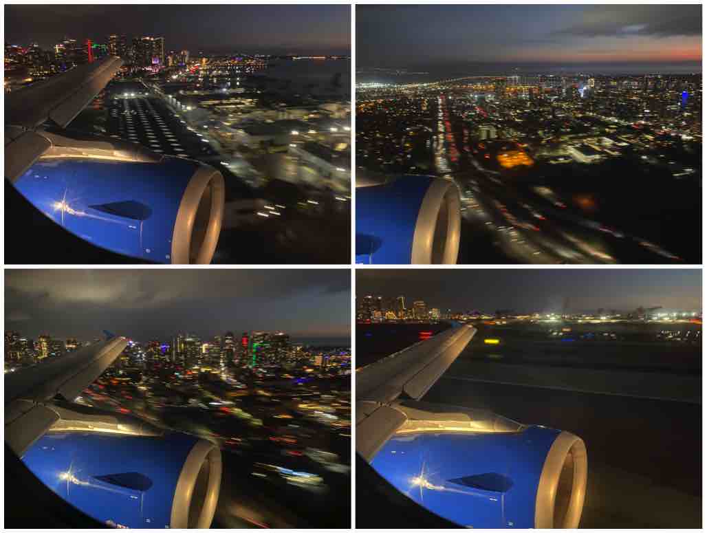 Landing in San Diego on a United a319