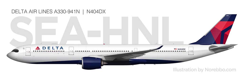 Delta A330-900neo side view illustration