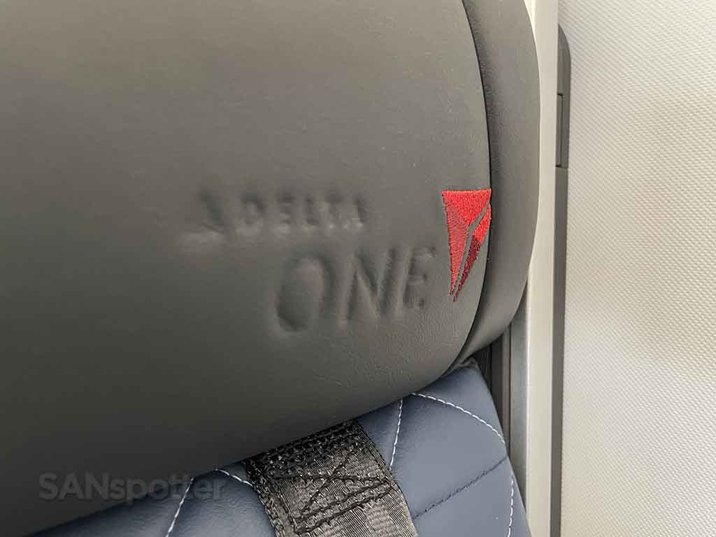 Delta one logo in headrest 