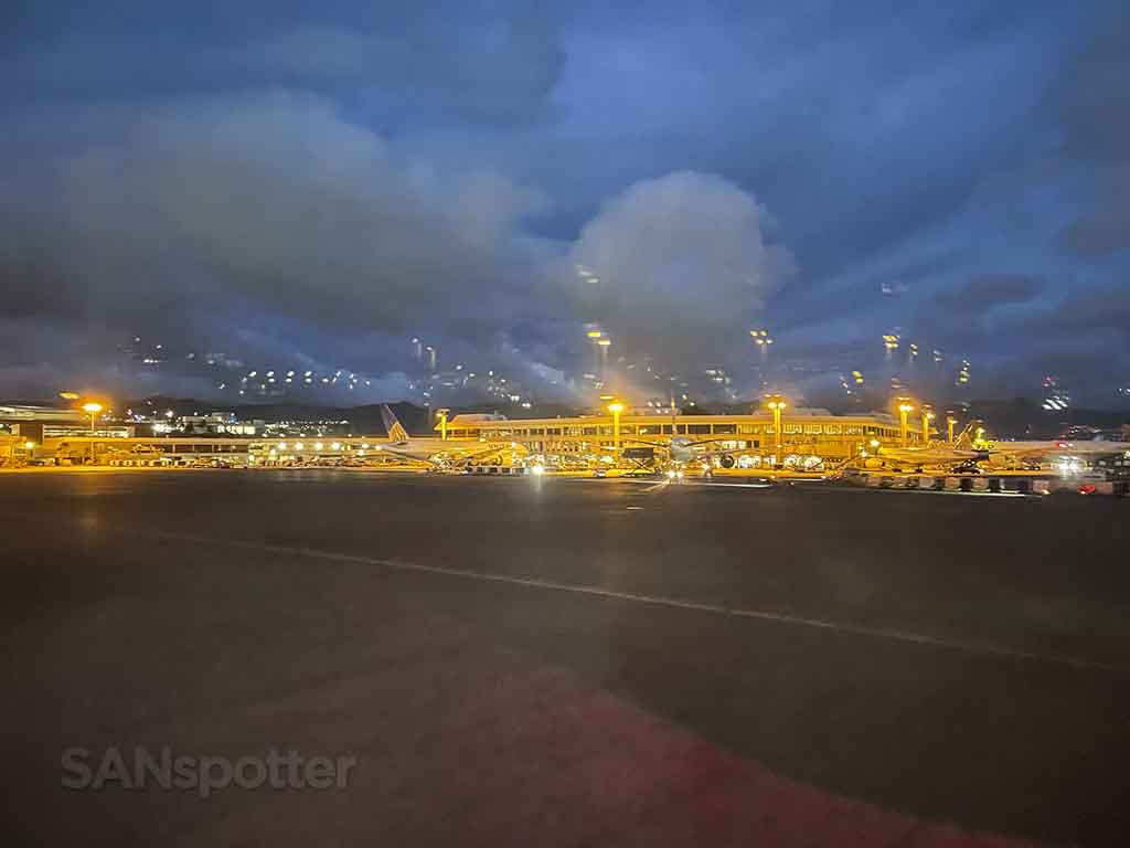 HNL airport terminals at night 