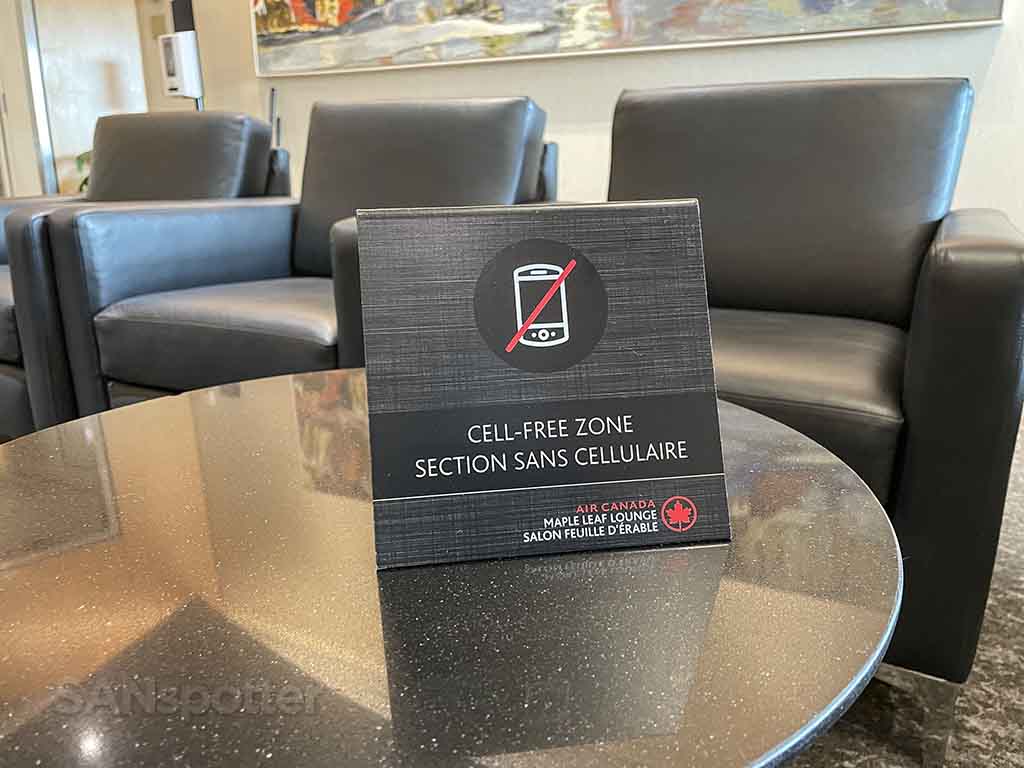YEG air Canada lounge cell free zone
